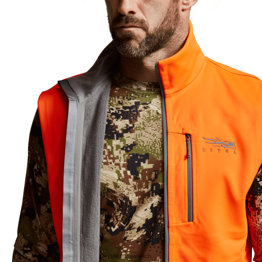 SITKA Gear Jetstream-Weste Männer leuchtendes Orange Jacken und Westen 0HFT2V63