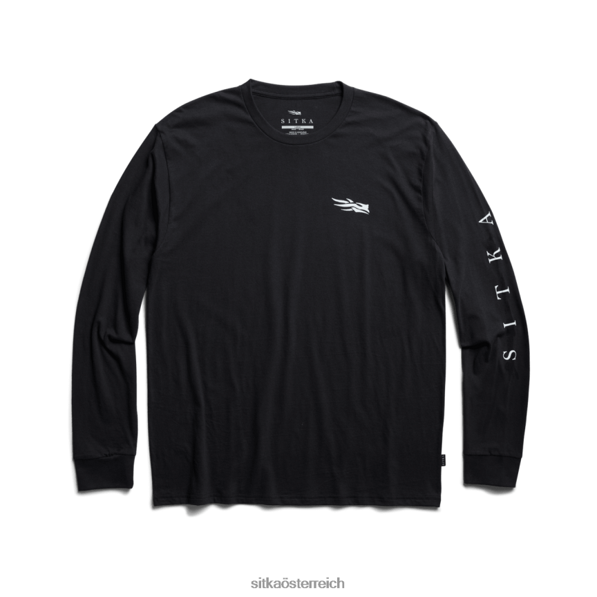 SITKA Gear Foundation-Langarm-T-Shirt Männer Schwarz Spitzen 0HFT2V135