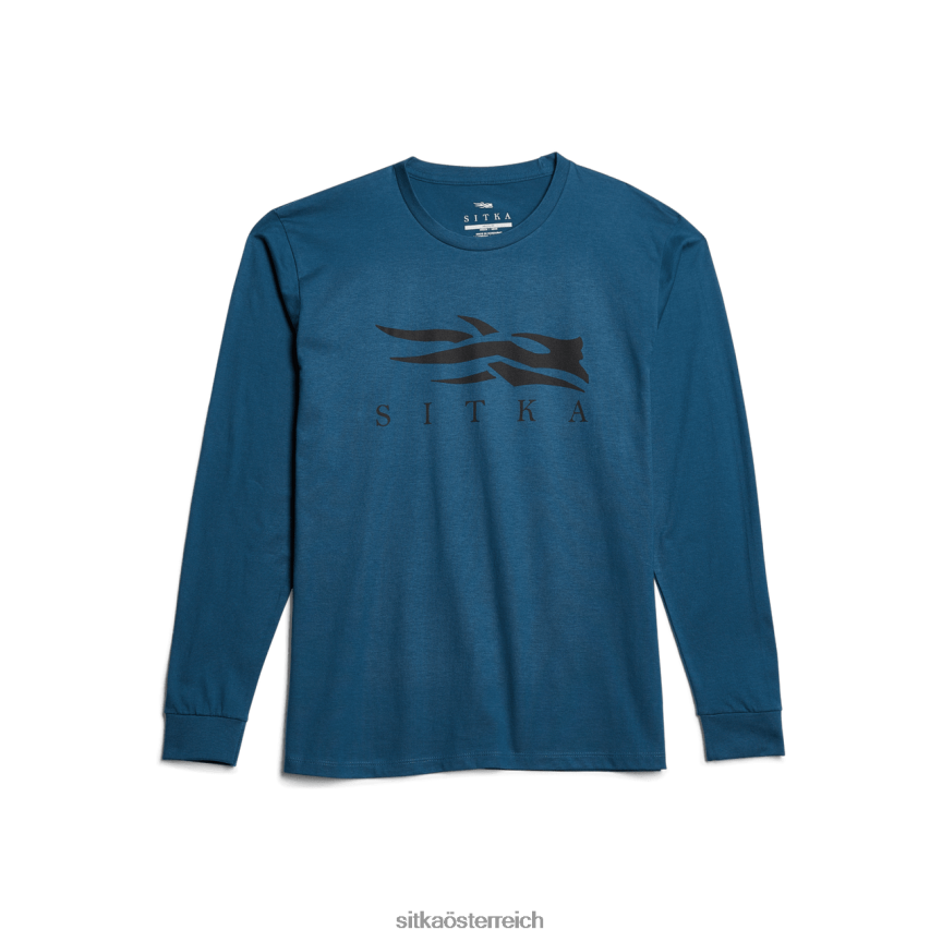 SITKA Gear Icon-Langarm-T-Shirt Männer Ägäisches Blau Spitzen 0HFT2V133