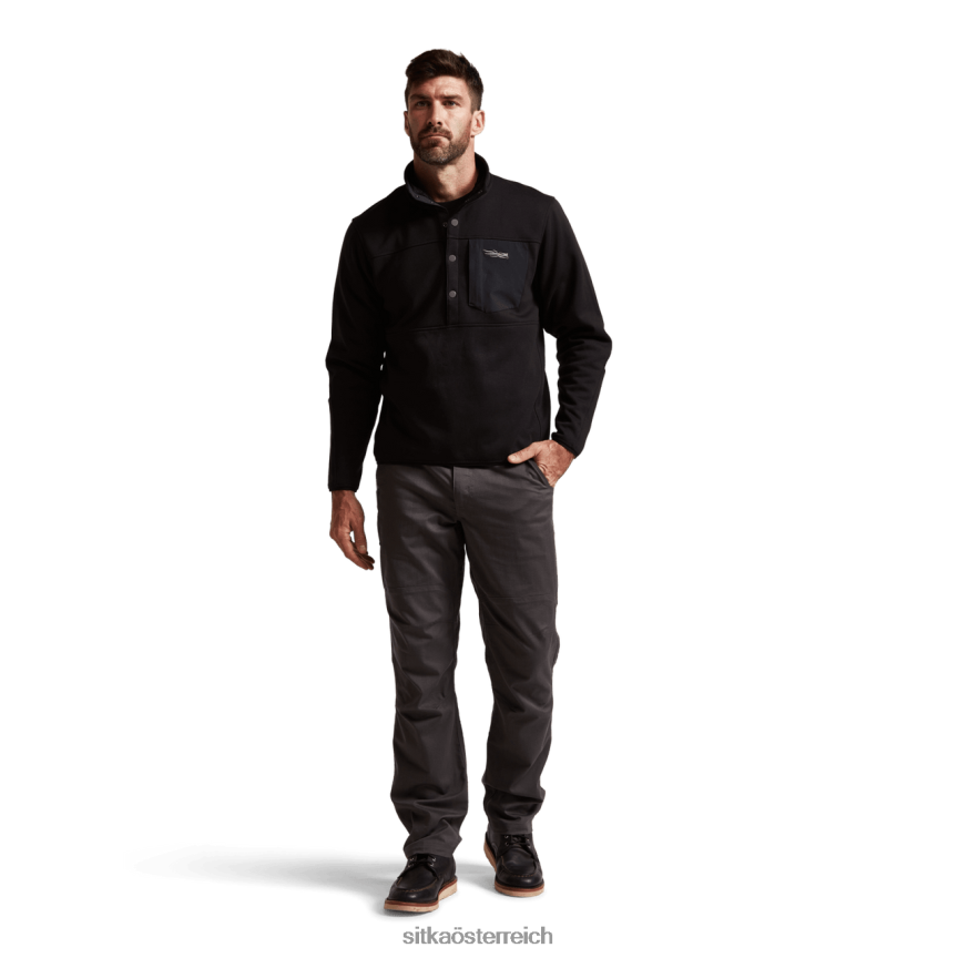 SITKA Gear Snap-Fleece im vorderen Bereich Männer Schwarz Spitzen 0HFT2V204