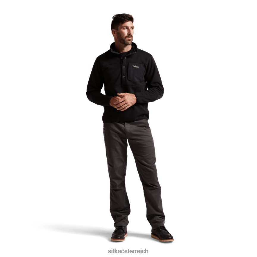 SITKA Gear Snap-Fleece im vorderen Bereich Männer Schwarz Spitzen 0HFT2V204